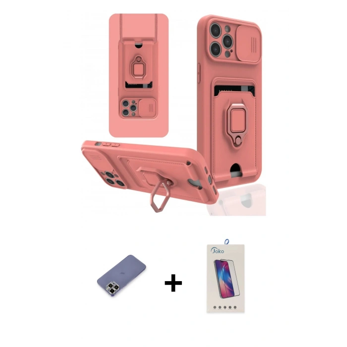MARSİLYAN™- iPhone 12 Pro Max Kılıf Vadi Form Prime - Siyah Joko 5D Cam + Metal Kamera Lens Koruma Cam - GD