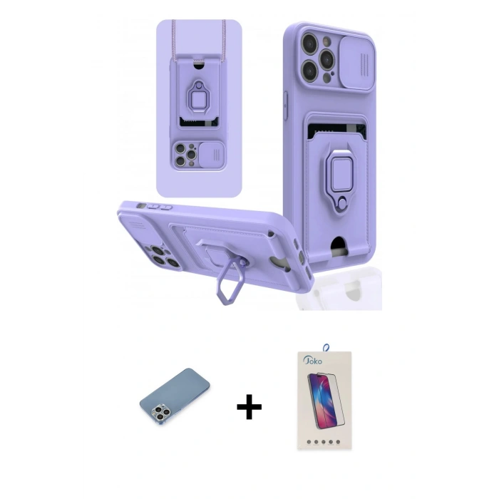MARSİLYAN™- iPhone 12 Pro Max Kılıf Vadi Form Prime - Siyah Joko 5D Cam + Shine Kamera Lens Koruma Cam - GS