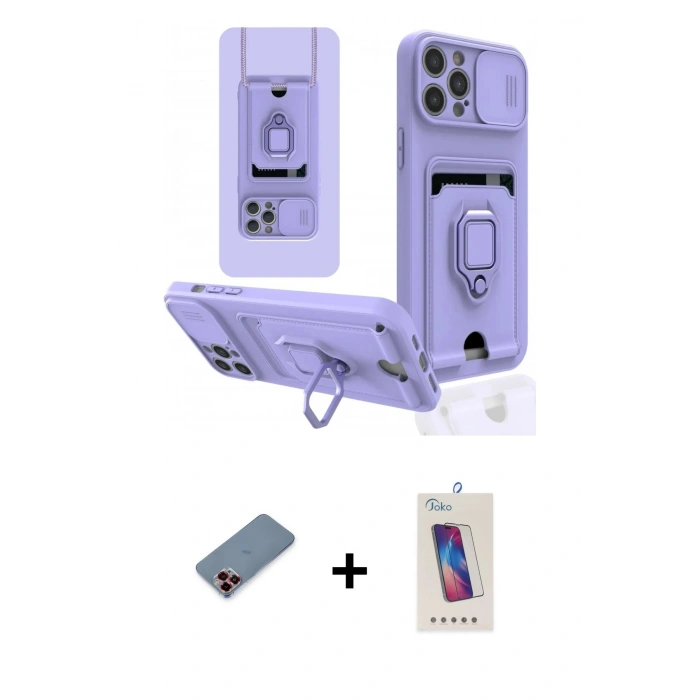 MARSİLYAN™- iPhone 12 Pro Max Kılıf Vadi Form Prime - Siyah Joko 5D Cam + Metal Kamera Lens Koruma Cam - KI