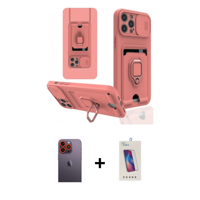 MARSİLYAN™- iPhone 12 Pro Max Kılıf Vadi Form Prime - Siyah Joko 5D Cam + Neon Fosforlu Kamera Lens - TU