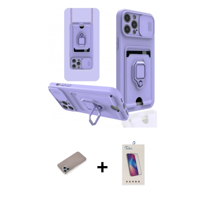 MARSİLYAN™- iPhone 12 Pro Max Kılıf Vadi Form Prime - Siyah Joko 5D Cam + Shine Kamera Lens Koruma Cam - SABE
