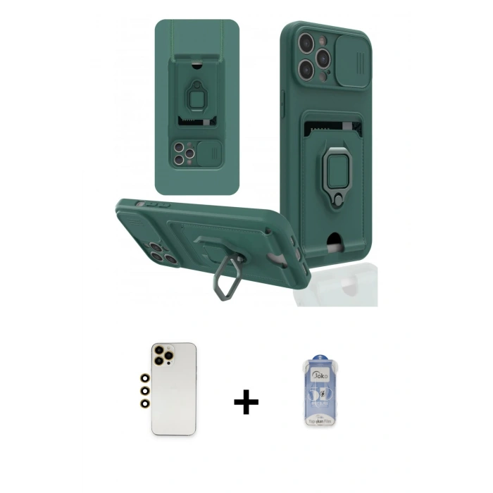MARSİLYAN™- iPhone 12 Pro Max Kılıf Vadi Form Prime - Siyah Joko Magic 5D Cam + Shine Kamera Lens - GD