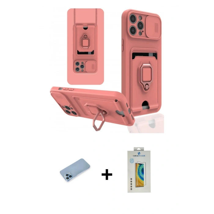 MARSİLYAN™- iPhone 12 Pro Max Kılıf Vadi Form Prime - Siyah Polymer Nano Ekran Koruyucu + Shine Kamera Lens Koruma Cam - MI