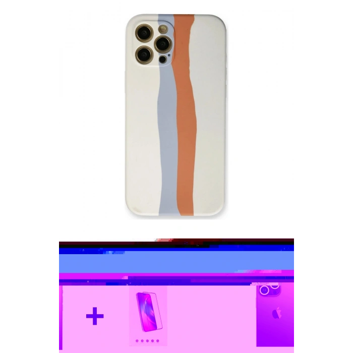 MARSİLYAN™- iPhone 12 Pro Max Kılıf Yadigar Çizgi - Siyah Joko 5D Cam + Neon Fosforlu Kamera Lens - YL
