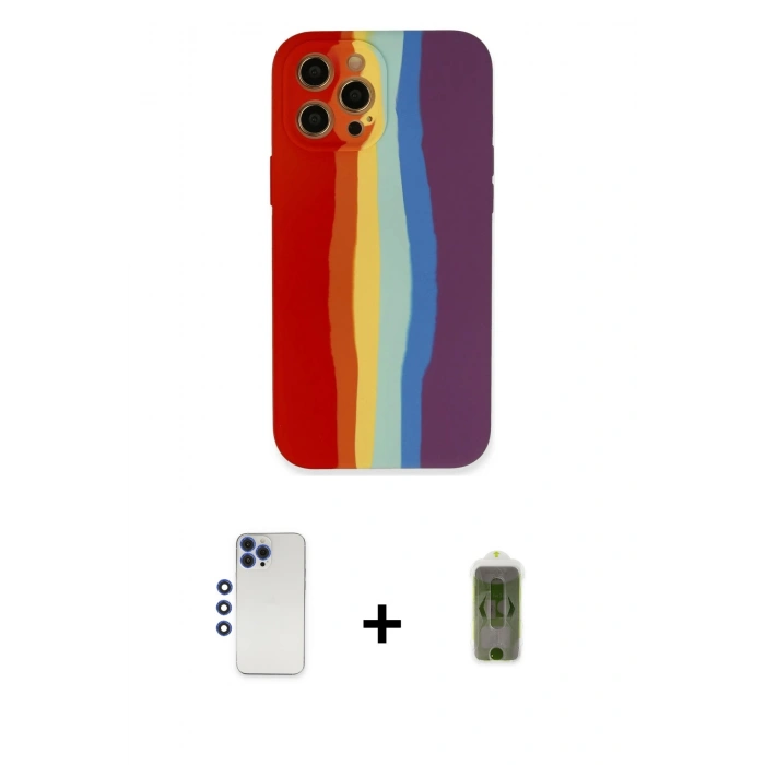 MARSİLYAN™- iPhone 12 Pro Max Kılıf Yadigar Çizgi - Siyah Joko Magic 5D Hayalet Cam + Shine Kamera Lens - LT