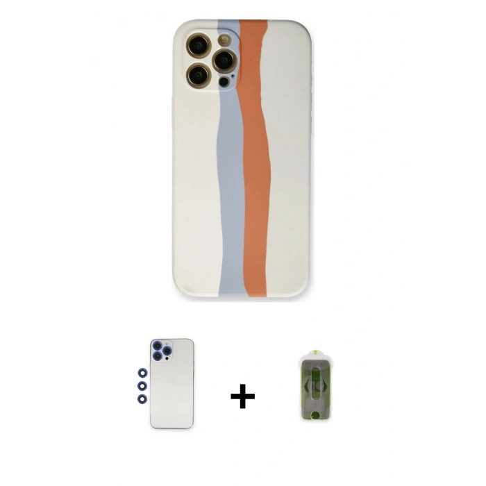 MARSİLYAN™- iPhone 12 Pro Max Kılıf Yadigar Çizgi - Siyah Joko Magic 5D Hayalet Cam + Shine Kamera Lens - LT