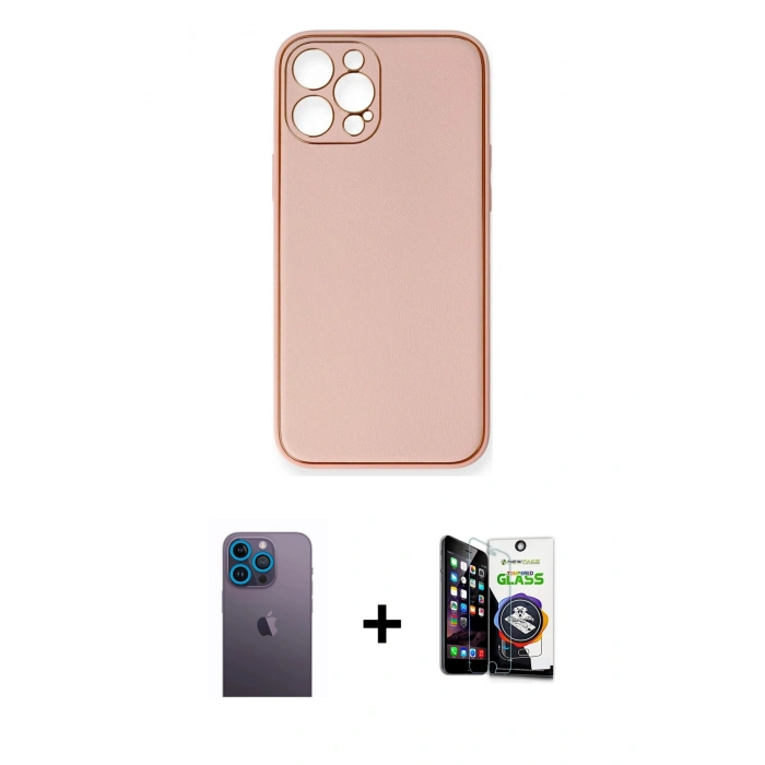 MARSİLYAN™- iPhone 12 Pro Max Kılıf Yadigar Klasik - Şeffaf Temperli Cam Ekran Koruyucu + Neon Fosforlu Kamera Lens - MI