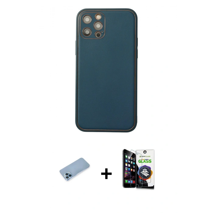 MARSİLYAN™- iPhone 12 Pro Max Kılıf Yadigar Klasik - Şeffaf Temperli Cam Ekran Koruyucu + Shine Kamera Lens Koruma Cam - MI