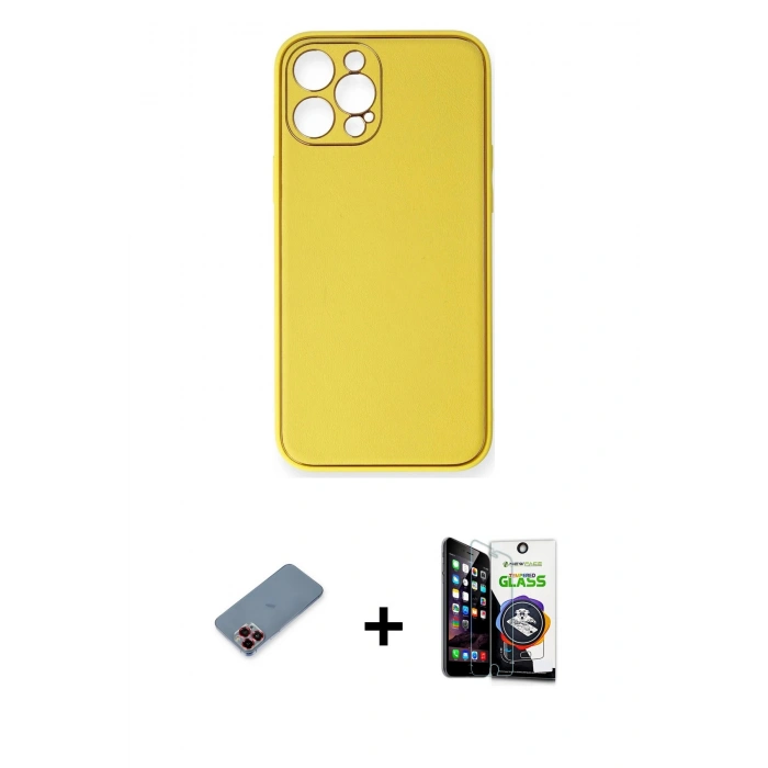 MARSİLYAN™- iPhone 12 Pro Max Kılıf Yadigar Klasik - Şeffaf Temperli Cam Ekran Koruyucu + Metal Kamera Lens Koruma Cam - KI