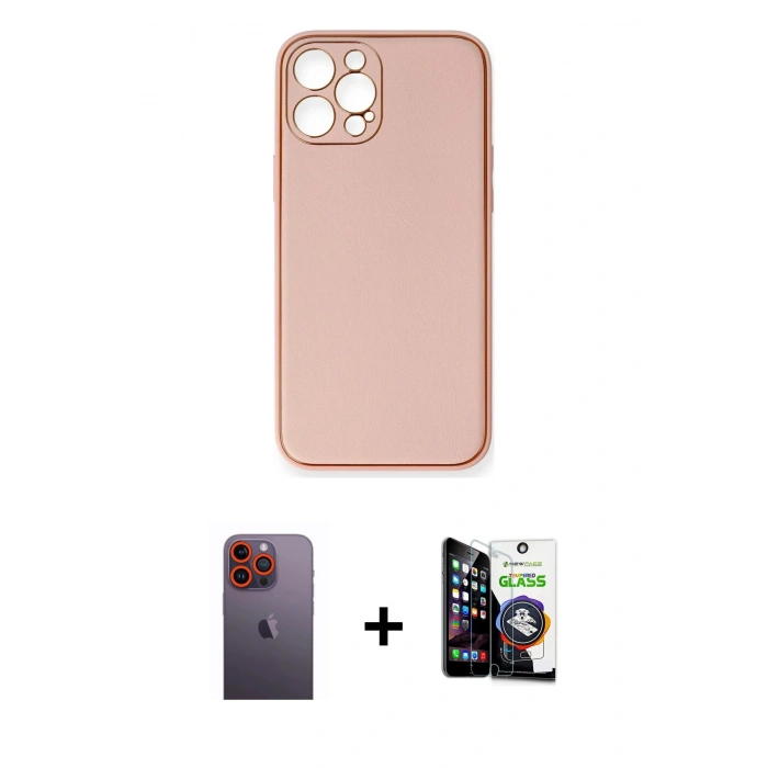 MARSİLYAN™- iPhone 12 Pro Max Kılıf Yadigar Klasik - Şeffaf Temperli Cam Ekran Koruyucu + Neon Fosforlu Kamera Lens - TU