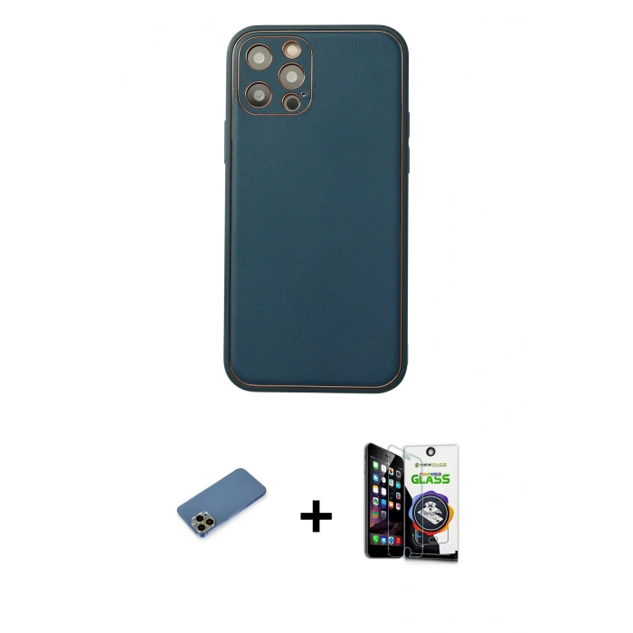 MARSİLYAN™- iPhone 12 Pro Max Kılıf Yadigar Klasik - Şeffaf Temperli Cam Ekran Koruyucu + Shine Kamera Lens Koruma Cam - GD