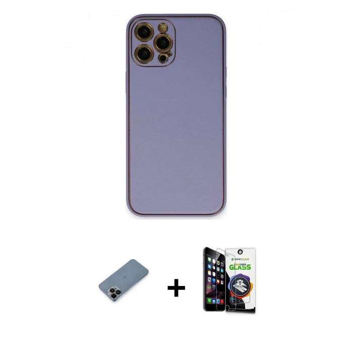 MARSİLYAN™- iPhone 12 Pro Max Kılıf Yadigar Klasik - Şeffaf Temperli Cam Ekran Koruyucu + Shine Kamera Lens Koruma Cam - SH