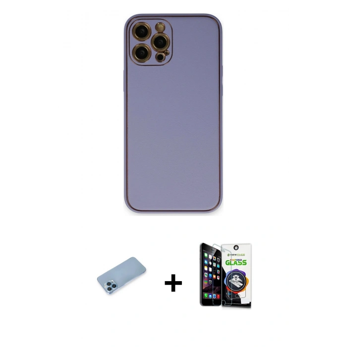 MARSİLYAN™- iPhone 12 Pro Max Kılıf Yadigar Klasik - Şeffaf Temperli Cam Ekran Koruyucu + Shine Kamera Lens Koruma Cam - MI