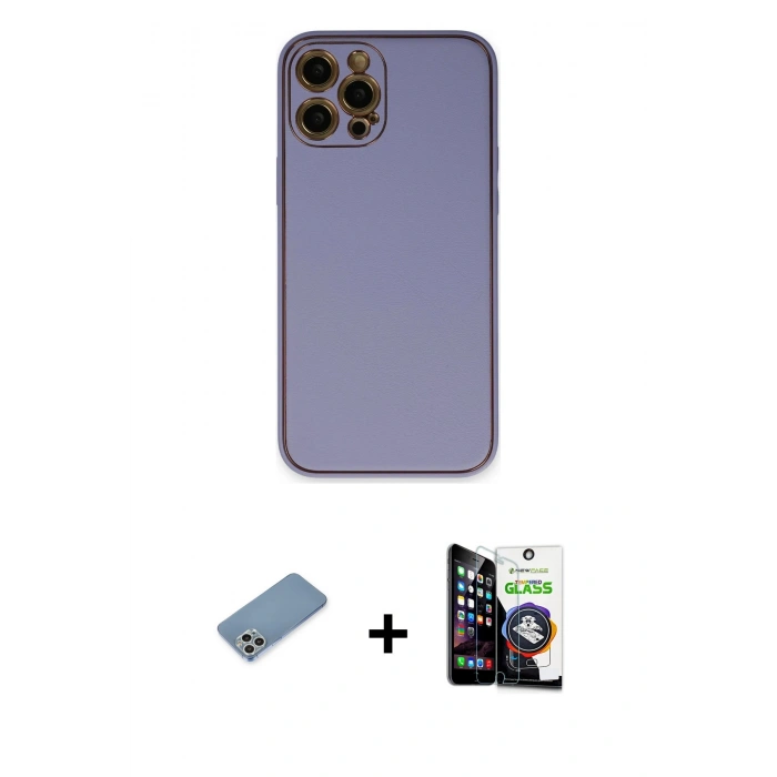 MARSİLYAN™- iPhone 12 Pro Max Kılıf Yadigar Klasik - Şeffaf Temperli Cam Ekran Koruyucu + Shine Kamera Lens Koruma Cam - GS