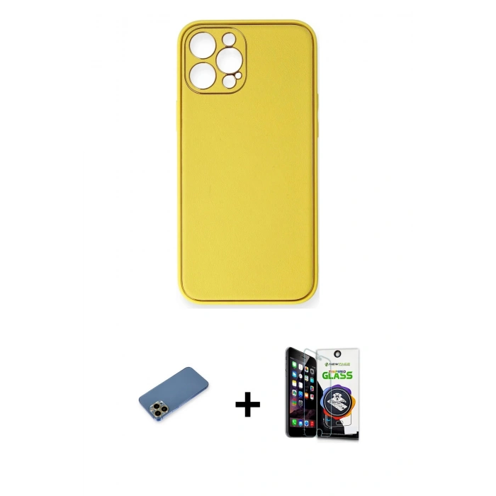 MARSİLYAN™- iPhone 12 Pro Max Kılıf Yadigar Klasik - Şeffaf Temperli Cam Ekran Koruyucu + Shine Kamera Lens Koruma Cam - GD