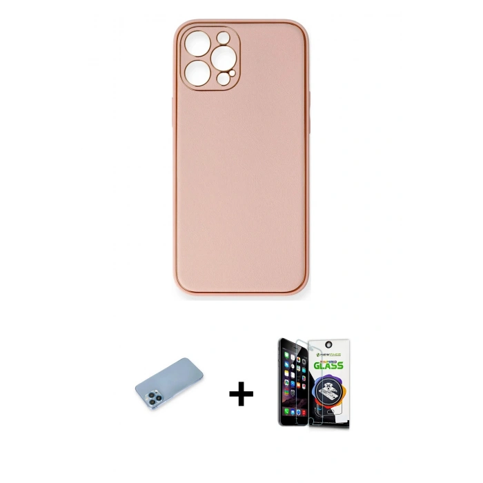 MARSİLYAN™- iPhone 12 Pro Max Kılıf Yadigar Klasik - Şeffaf Temperli Cam Ekran Koruyucu + Shine Kamera Lens Koruma Cam - MI