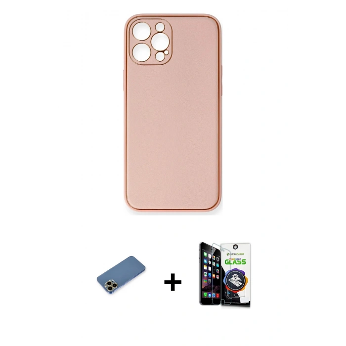 MARSİLYAN™- iPhone 12 Pro Max Kılıf Yadigar Klasik - Şeffaf Temperli Cam Ekran Koruyucu + Shine Kamera Lens Koruma Cam - GD