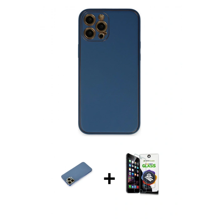 MARSİLYAN™- iPhone 12 Pro Max Kılıf Yadigar Klasik - Şeffaf Temperli Cam Ekran Koruyucu + Shine Kamera Lens Koruma Cam - GD
