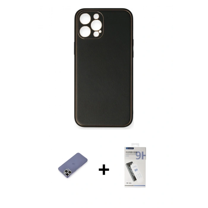 MARSİLYAN™- iPhone 12 Pro Max Kılıf Yadigar Klasik - Şeffaf Uv Polymer Nano Ekran Koruyucu + Metal Kamera Lens Koruma Cam - GD