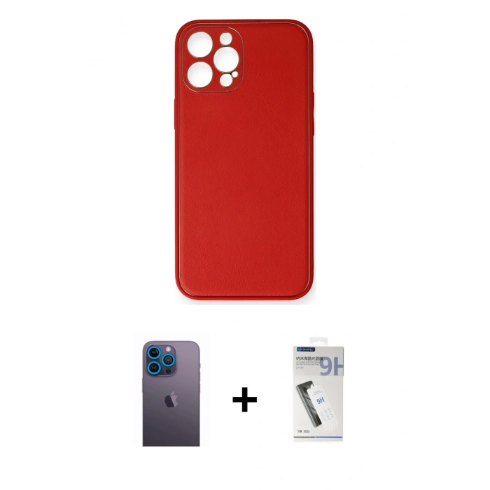 MARSİLYAN™- iPhone 12 Pro Max Kılıf Yadigar Klasik - Şeffaf Uv Polymer Nano Ekran Koruyucu + Neon Fosforlu Kamera Lens - MI
