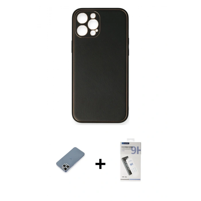 MARSİLYAN™- iPhone 12 Pro Max Kılıf Yadigar Klasik - Şeffaf Uv Polymer Nano Ekran Koruyucu + Metal Kamera Lens Koruma Cam - GS
