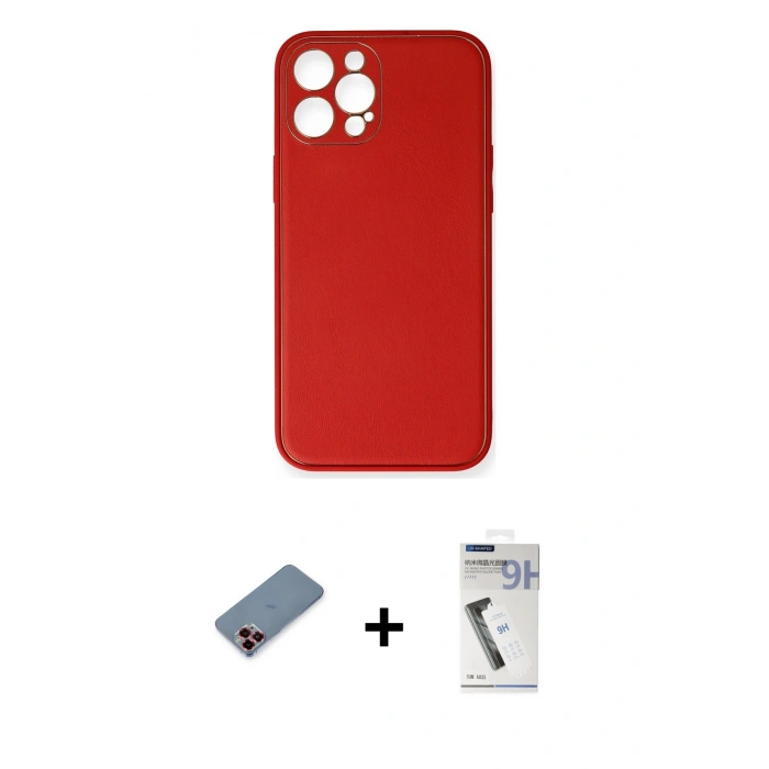MARSİLYAN™- iPhone 12 Pro Max Kılıf Yadigar Klasik - Şeffaf Uv Polymer Nano Ekran Koruyucu + Metal Kamera Lens Koruma Cam - KI
