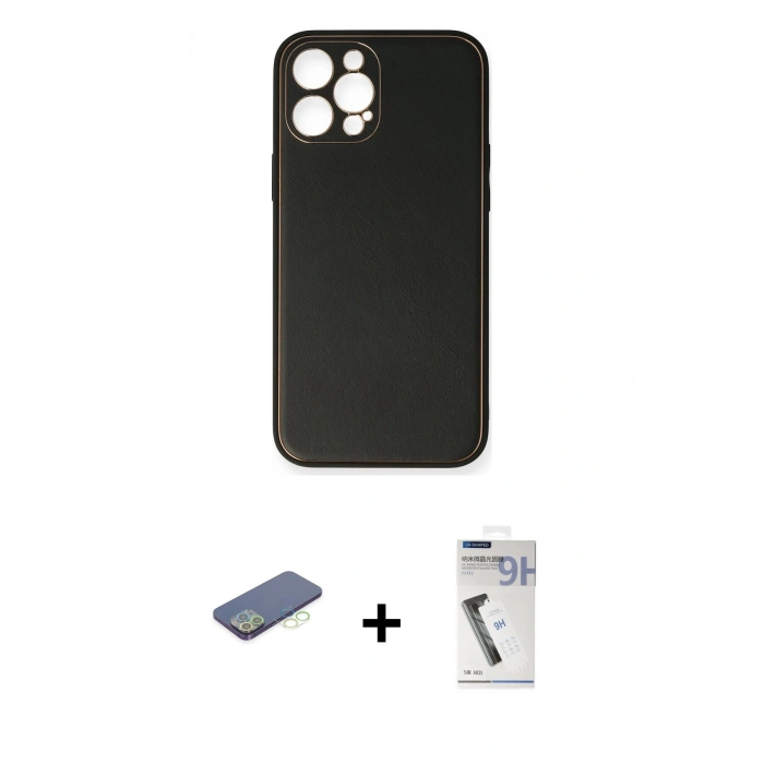 MARSİLYAN™- iPhone 12 Pro Max Kılıf Yadigar Klasik - Şeffaf Uv Polymer Nano Ekran Koruyucu + Renkli Kamera Lens Koruma Cam - YL