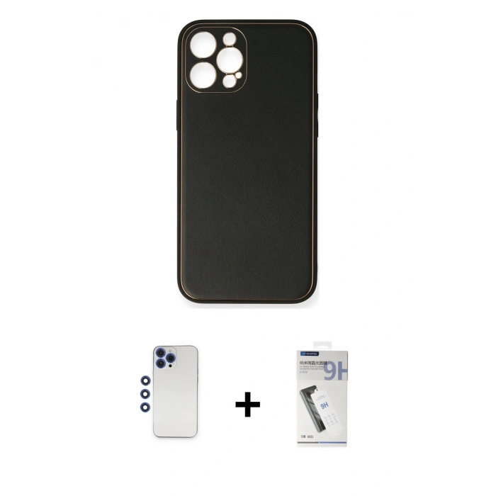 MARSİLYAN™- iPhone 12 Pro Max Kılıf Yadigar Klasik - Şeffaf Uv Polymer Nano Ekran Koruyucu + Shine Kamera Lens - LT