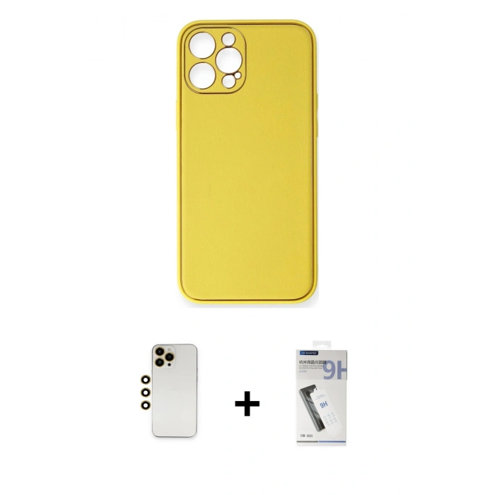 MARSİLYAN™- iPhone 12 Pro Max Kılıf Yadigar Klasik - Şeffaf Uv Polymer Nano Ekran Koruyucu + Shine Kamera Lens - GD