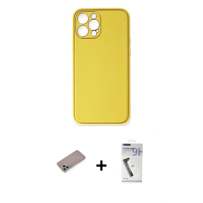 MARSİLYAN™- iPhone 12 Pro Max Kılıf Yadigar Klasik - Şeffaf Uv Polymer Nano Ekran Koruyucu + Shine Kamera Lens Koruma Cam - SABE