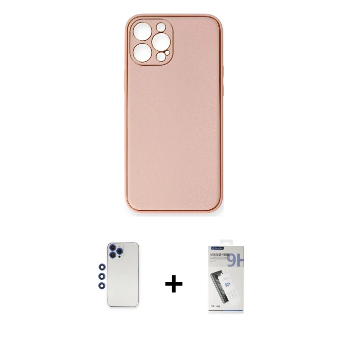 MARSİLYAN™- iPhone 12 Pro Max Kılıf Yadigar Klasik - Şeffaf Uv Polymer Nano Ekran Koruyucu + Shine Kamera Lens - LT