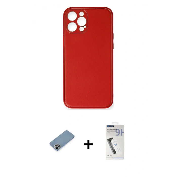 MARSİLYAN™- iPhone 12 Pro Max Kılıf Yadigar Klasik - Şeffaf Uv Polymer Nano Ekran Koruyucu + Shine Kamera Lens Koruma Cam - GI