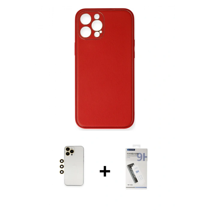 MARSİLYAN™- iPhone 12 Pro Max Kılıf Yadigar Klasik - Şeffaf Uv Polymer Nano Ekran Koruyucu + Shine Kamera Lens - GD
