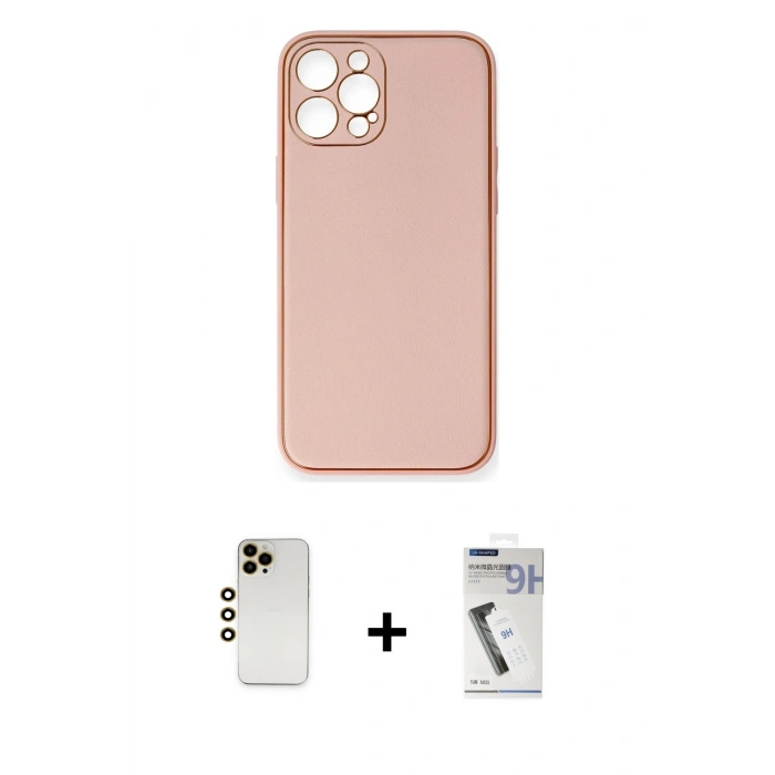 MARSİLYAN™- iPhone 12 Pro Max Kılıf Yadigar Klasik - Şeffaf Uv Polymer Nano Ekran Koruyucu + Shine Kamera Lens - GD