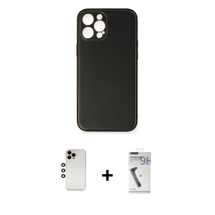 MARSİLYAN™- iPhone 12 Pro Max Kılıf Yadigar Klasik - Şeffaf Uv Polymer Nano Ekran Koruyucu + Shine Kamera Lens - GD