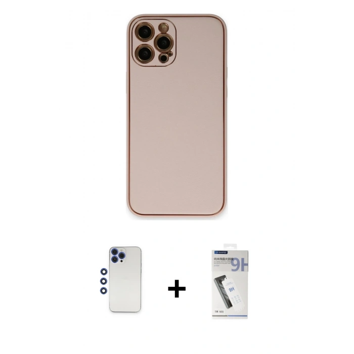 MARSİLYAN™- iPhone 12 Pro Max Kılıf Yadigar Klasik - Şeffaf Uv Polymer Nano Ekran Koruyucu + Shine Kamera Lens - LT