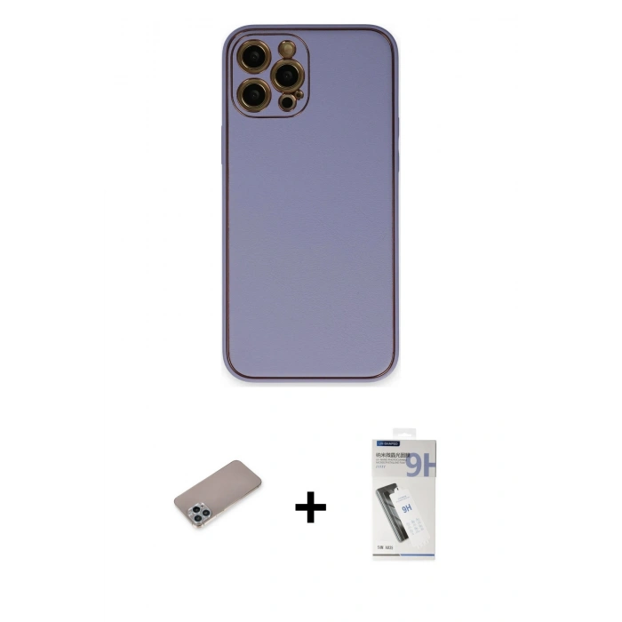 MARSİLYAN™- iPhone 12 Pro Max Kılıf Yadigar Klasik - Şeffaf Uv Polymer Nano Ekran Koruyucu + Shine Kamera Lens Koruma Cam - SABE