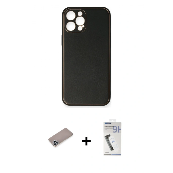 MARSİLYAN™- iPhone 12 Pro Max Kılıf Yadigar Klasik - Şeffaf Uv Polymer Nano Ekran Koruyucu + Shine Kamera Lens Koruma Cam - SABE