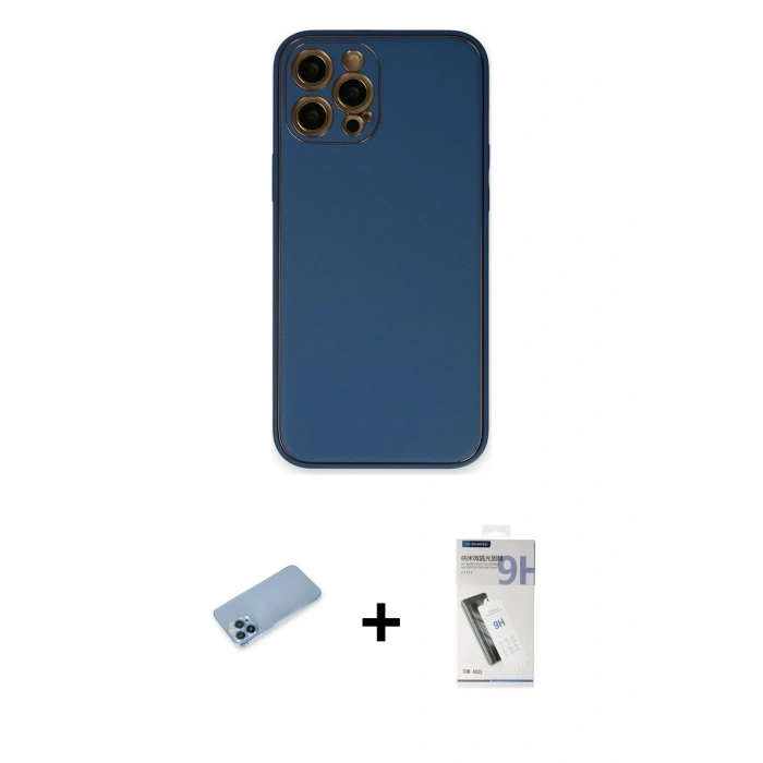 MARSİLYAN™- iPhone 12 Pro Max Kılıf Yadigar Klasik - Şeffaf Uv Polymer Nano Ekran Koruyucu + Shine Kamera Lens Koruma Cam - MI