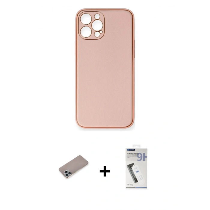 MARSİLYAN™- iPhone 12 Pro Max Kılıf Yadigar Klasik - Şeffaf Uv Polymer Nano Ekran Koruyucu + Shine Kamera Lens Koruma Cam - SABE