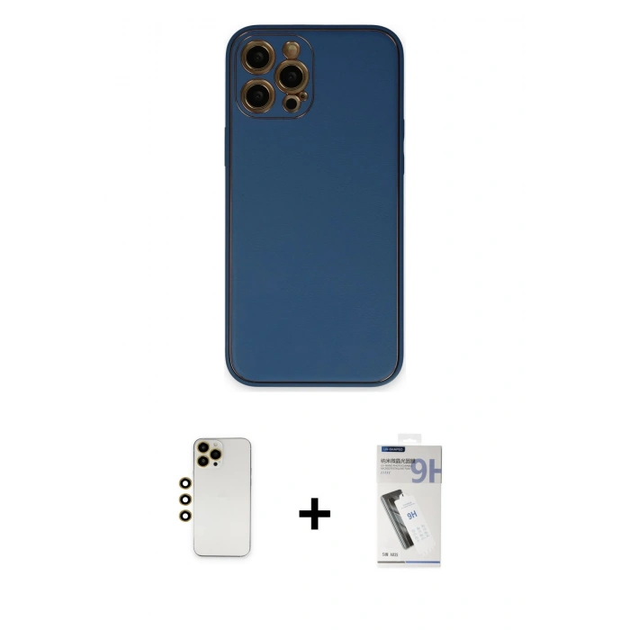 MARSİLYAN™- iPhone 12 Pro Max Kılıf Yadigar Klasik - Şeffaf Uv Polymer Nano Ekran Koruyucu + Shine Kamera Lens - GD