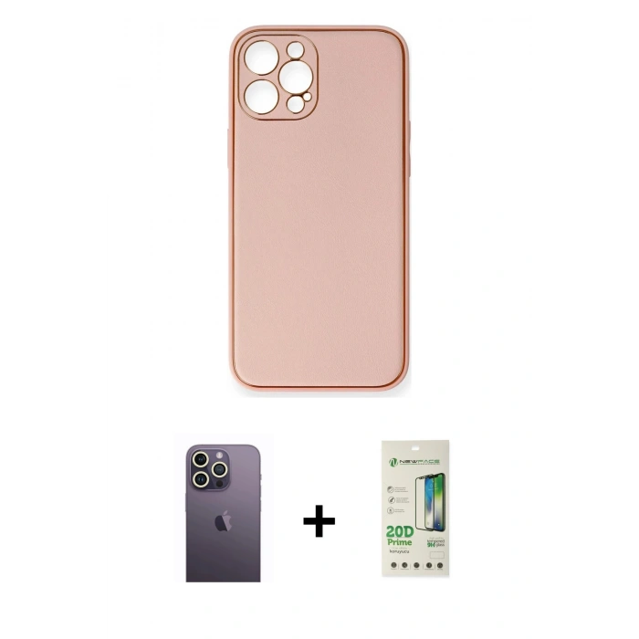MARSİLYAN™- iPhone 12 Pro Max Kılıf Yadigar Klasik - Siyah 20D Premium Cam Ekran Koruyucu + Neon Fosforlu Kamera Lens - BZ