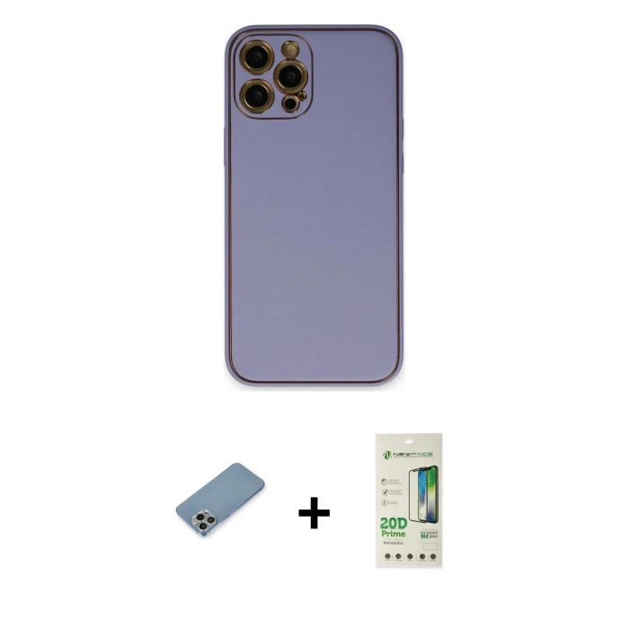 MARSİLYAN™- iPhone 12 Pro Max Kılıf Yadigar Klasik - Siyah 20D Premium Cam Ekran Koruyucu + Shine Kamera Lens Koruma Cam - GI