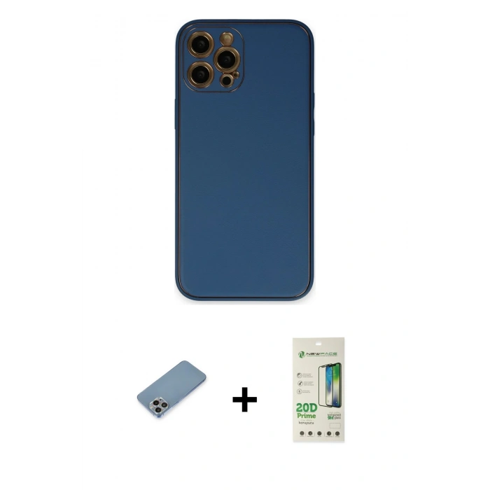 MARSİLYAN™- iPhone 12 Pro Max Kılıf Yadigar Klasik - Siyah 20D Premium Cam Ekran Koruyucu + Shine Kamera Lens Koruma Cam - GI