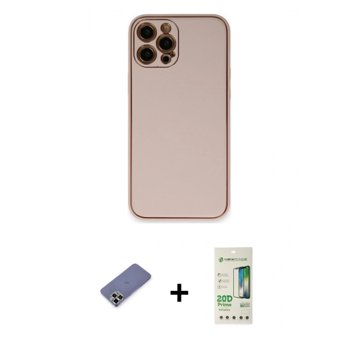 MARSİLYAN™- iPhone 12 Pro Max Kılıf Yadigar Klasik - Siyah 20D Premium Cam Ekran Koruyucu + Metal Kamera Lens Koruma Cam - GD
