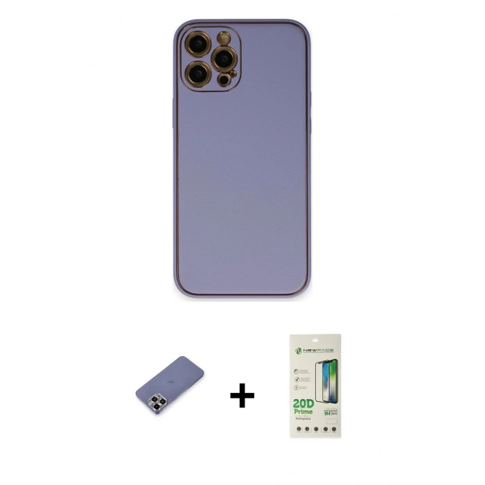 MARSİLYAN™- iPhone 12 Pro Max Kılıf Yadigar Klasik - Siyah 20D Premium Cam Ekran Koruyucu + Metal Kamera Lens Koruma Cam - GD