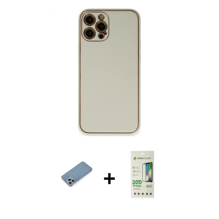 MARSİLYAN™- iPhone 12 Pro Max Kılıf Yadigar Klasik - Siyah 20D Premium Cam Ekran Koruyucu + Shine Kamera Lens Koruma Cam - GS