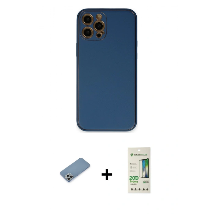 MARSİLYAN™- iPhone 12 Pro Max Kılıf Yadigar Klasik - Siyah 20D Premium Cam Ekran Koruyucu + Shine Kamera Lens Koruma Cam - GS