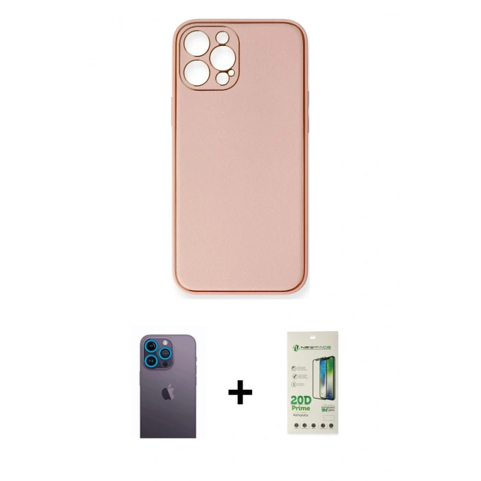 MARSİLYAN™- iPhone 12 Pro Max Kılıf Yadigar Klasik - Siyah 20D Premium Cam Ekran Koruyucu + Neon Fosforlu Kamera Lens - MI