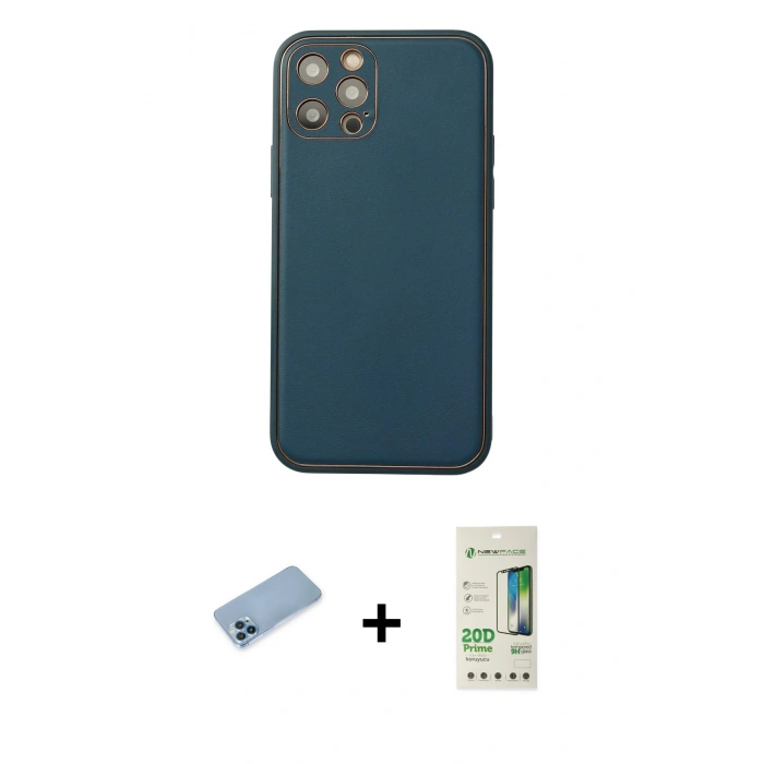 MARSİLYAN™- iPhone 12 Pro Max Kılıf Yadigar Klasik - Siyah 20D Premium Cam Ekran Koruyucu + Shine Kamera Lens Koruma Cam - MI